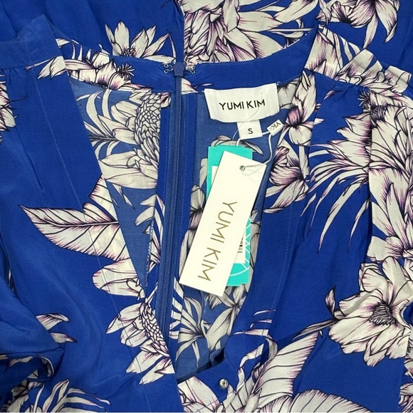 NWT! YUMI KIM Tahiti Sunrise Royal Blue Silk Floral Liz Romper Size Small - Picture 2 of 3